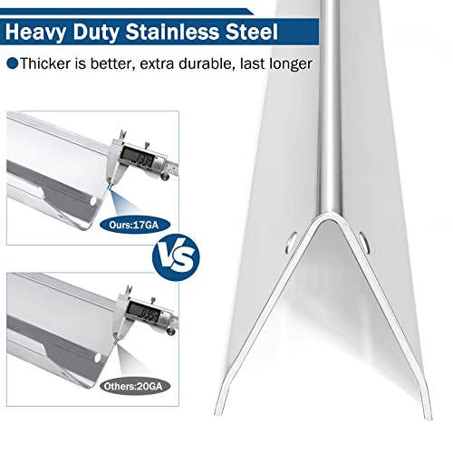 Criditpid 66032/66795 Flavorizer Bars for Weber Genesis II E-310, II GS4, II S-310, II E-335, II S-335 Grill Parts, 17 Inch Stainless Steel Heat Plates Flavor Bars for Weber Genesis II/LX 300 Series