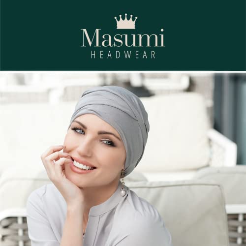 Masumi Chemo Organic Headwear - Scarlet Turban Hat | Cancer Headwear For Women | Alopecia Hats & Coverings | 95% Cotton (Navy) #TOP1