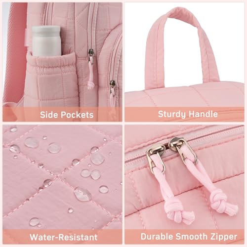 Image of kadilong 15.6 Inch Laptop Backpack for Women Travel, Quilted College Bookbag Work Backpacks,Water Resistant