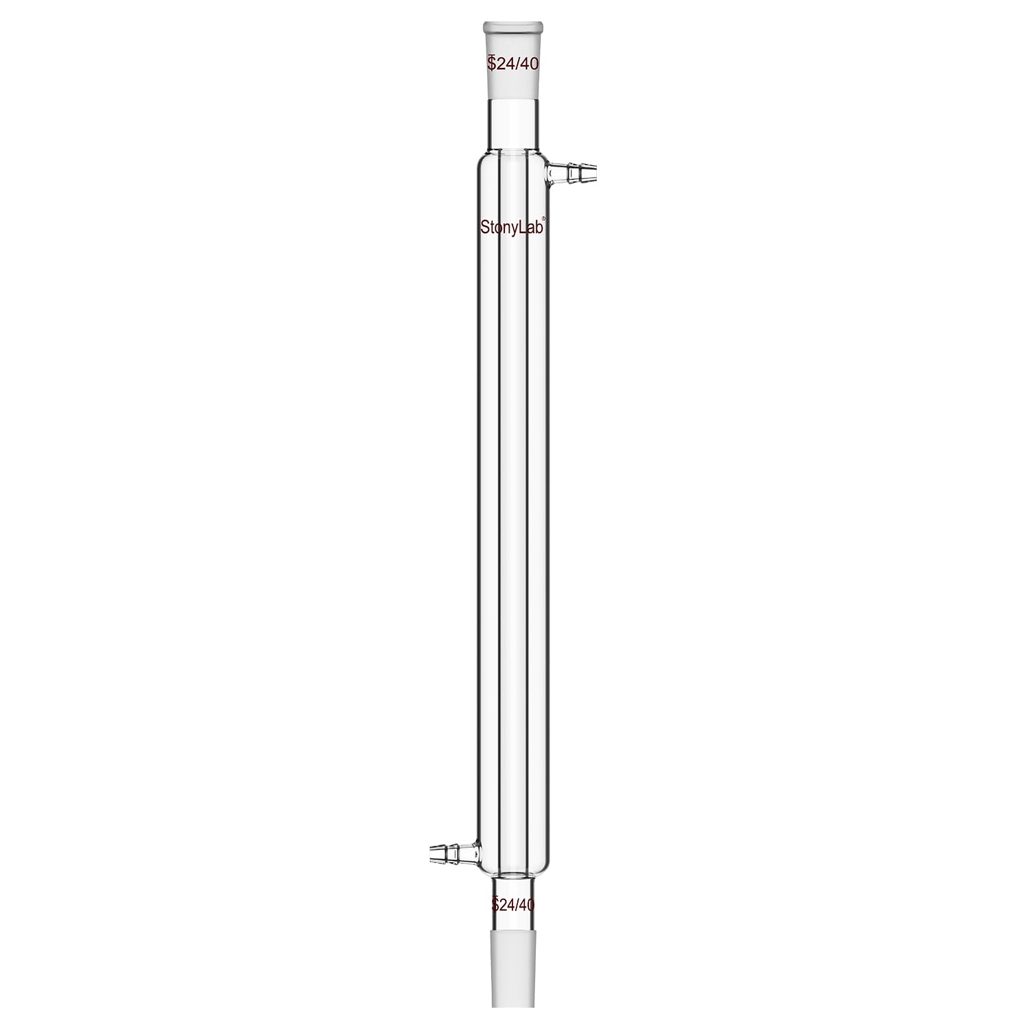 stonylab Condenseur Liebig, Condenseur en Verre Borosilicaté avec Joint 24/40, Longueur de Veste 400 mm, Matériel de Distillation et Condensation de Laboratoire
