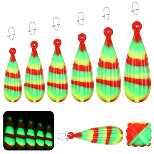 Lenwen 6 Pcs Fishing Practice Plug Soft PVC Luminous Bait Casting Plug Mixed Size Weight Over 14 Years Fishing...