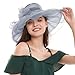 Zando Ken-Tucky Hats Derby for Women 2025 Fashionable Church Organza Victorian Hat Fancy Tea Party Wedding Fascinator Hats for Women Funeral Sun Hat Grey One Size