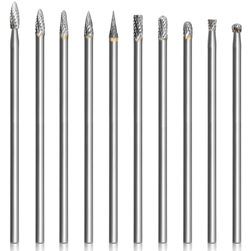10Pcs Long Carbide Burr Set 1/4