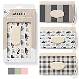 3PACK Baby Wipes Holder | Refillable Wipes Container w/DOUBLE-LOCK SEAL |Travel Wipe Case | Portable Wipe Dispenser | Reusable Wipes Pouch (Cloudy Grey, 3 PACK)