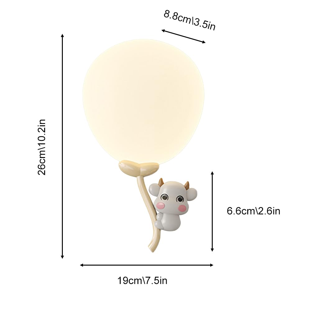 Balon LED Kinkiet Śliczny Zwierzę Kreskówka Małpa Krowa Uchwyt Ścienny 12 W Przewodowe Kinkiety Do Sypialni