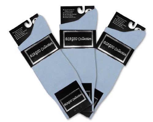 3 Pair of Biagio Solid Light BLUE Color Men's COTTON Dress SOCKS2