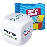 UniMuni®️ [Das Original] Anti-Stress Würfel - Lustiger Entscheidungswürfel ideal fürs Büro - Der Stressabbau für Kollegen und Mitarbeiter - Kleines Geschenk mit 6 Motiven