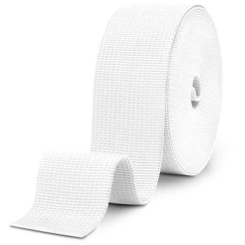 Image of CooBigo 12 Yards Webbing 1 inch & 1.5 inch & 2 inch Polypropylene Webbing Strap 1 Inch 1.5 Inch 2 Inch Wide Webbing Strapping for Bags /Lawn Chair /Pool Solar Cover DIY Crafting