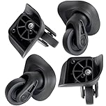 Tobeso-Nuoze 4 pcs luggage wheels replacement wheel for luggage suitcase repair 360° rotating suitcase replacement wheels with 2 mounting holes L237