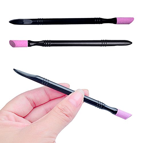 Vzdsddef Tool Manicure Double-End Pusher Quartz Art Nail Cuticle Trimmer 2Pcs Tgw400 (Black, One Size) #TOP4