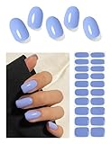 UV Nagelfolien, 20pcs Blauer Schimmer Semi Cured Gel Nagelsticker Selbstklebend, Strips Nagelfolie zum aufkleben für Nagel DIY