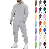 LVOFTJU Mens Sweatsuit,Sweatsuits for Mens Sweat Suit Jogging Track Suits 2 Piece Matching Sets Outfits Casual Comfy Athletic Tracksuits,A01-Light Gray,L
