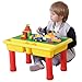 burgkidz Kids 2-in-1 Block Table with Baseplate Board and 68 Piece Large Building Blocks, Children Educational Toy Classic Big Building Bricks Desk, Primary Colors