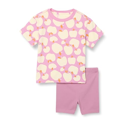 Image of Amazon Essentials Girls and Toddlers' Short Sleeve T-Shirt and Bike Short Set, Pack of 2