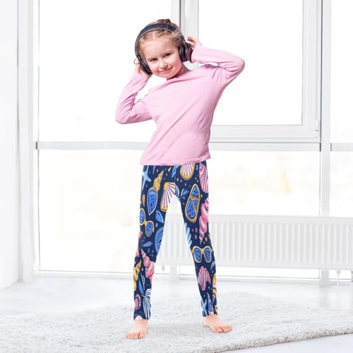 Bolaz Toddler Girls Leggings Printed Yoga Pants Leggings Yellow Pink Shells for Kids4