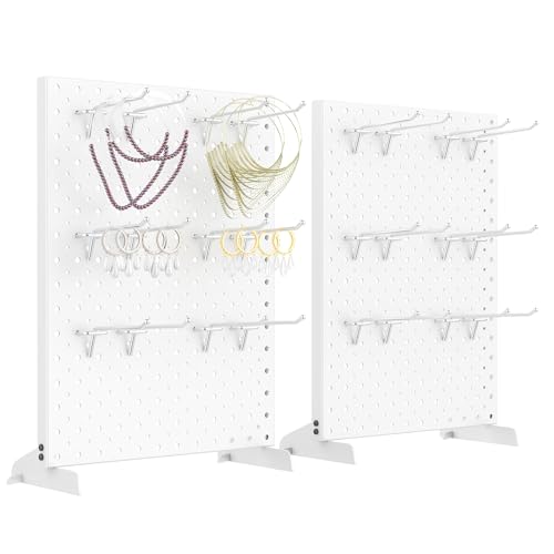 WALMANN Metal Tabletop Pegboard Display Standing Pegboards for Craft Shows,