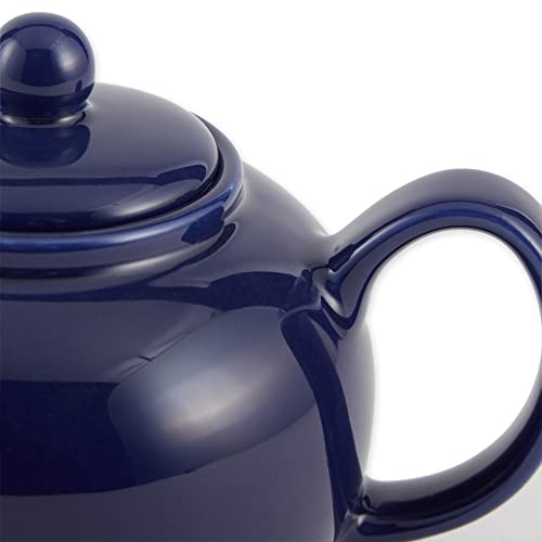 Rsvp International Stoneware Teapot Collection, Microwave And Dishwasher Safe, 16 Oz, Blue #TOP1