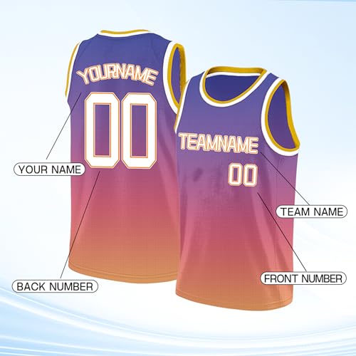 Image of Custom Basketball Jersey for Men - Personalized Name & Number, Embroidered or Printed, Athletic Shirt for Kids, Boys & Youth