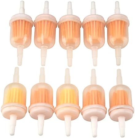 DEAL Fontic 10 Packs 1/4 Inch X 5/16 Inch Gas Inline Fuel Filters Small Engine Replaces fit for Kawasaki Kohler Briggs Stratton Universal John Deere