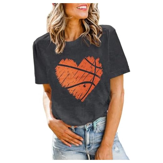Basketball Shirts for Women Basketball Mom Shirt Tee Funny Basketball Heart Graphic Casual Basketball Lover Gifts