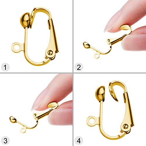 30 Pieces Clip-On Earring Converters Non-Pierced Earring Findings Dangle Earring Clips With Easy Open Loop And Silicone Earring Pads For Daily Accessory, 3 Colors (Style A) #TOP1