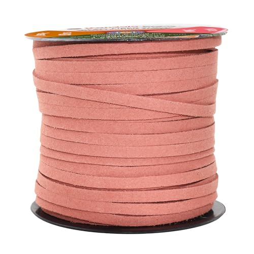 Mandala Crafts 5mm Dark Blush Faux Suede Vegan Leather, Jewelry Making