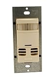 Leviton OSSMT-MDT Ultrasonic/Infrared Wall Switch Sensor, Light Almond