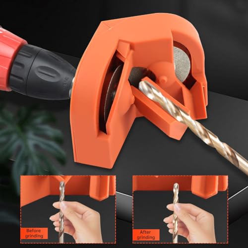 Drill Bit Sharpener, Multipurpose Portable DIY Sharpening Tool Drill Bit Sharpener, Universal Electric Drill Bit Sharpener, With 4 Replacement Grinding Wheels for High-Speed Steel - Thumbnail 3