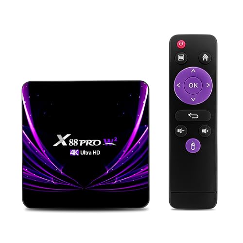 Android TV Box 11.0, TV Box 4GB RAM 32GB ROM, S905W2 Quad-Core, Soporte 2.4G/5G Dual WiFi, Bluetooth 5.0, 100M Ethernet Ultral HD 4K Smart TV Box