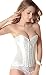 YIANNA Women's Breathable Thin Type Lace Corset Strapless Wedding Dress Corset, 1018G-White-L