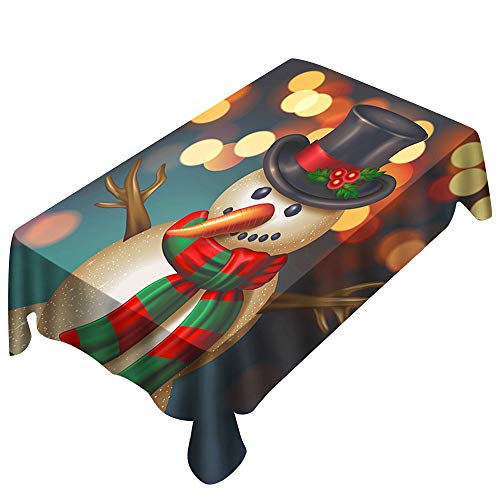 Lenfesh Christmas Tablecloth,Holiday Christmas Santa Claus Table Cloth Home Decoration