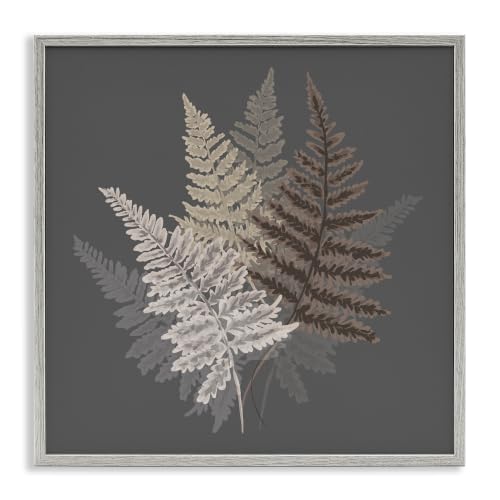 Botanical Fern Leaves Modern Nature, 12 x 12 Inch Framed Giclée Print