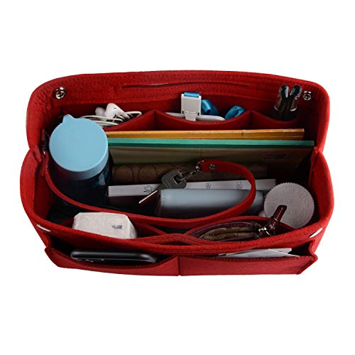 NOTAG Purse Organizer Insert Felt Handbag Organizer Bag in Bag,2 Size (Large, Red-Upgrade)3