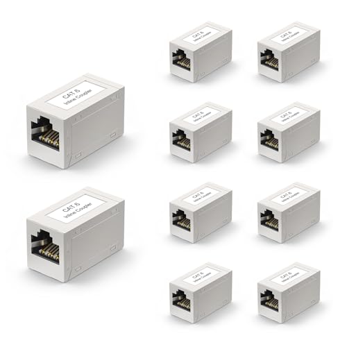 VCELINK Cat6 Coupler Shielded, Ethernet Cable Extender PoE, 10-Pack by VCELINK - Used condition - US$13.64
