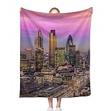 Kuschelige, warme & leichte Londoner Kuscheldecken im City-of-London-Stil, perfekt für Wohnzimmer & Wohnzimmer (76 x 102 cm).