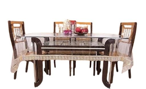 Image of Transparent PVC Dining Table Cover, 60 x 90 Inches