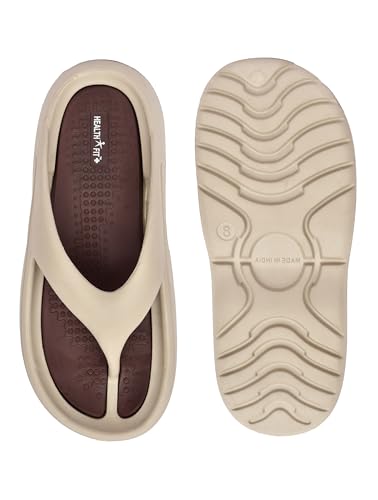 Image of HEALTH FIT Extra Soft Premium Slippers with Soft Acupressure Comfortable & Light Weight Stylish & Anti-Skid Classic Ultra Soft Casual Waterproof & Everyday Flip Flops HF147