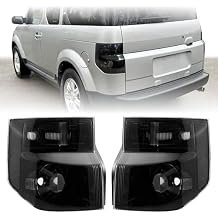 USR 03-08 YH1/YH2 SUV Tail Light Rear Tail Lamps Left + Right Pair - Compatible with 2003-2008 Honda Element Compact SUV All Models/LX/EX LIGHT SMOKE LENS with BLACK CHROME HOUSING