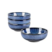 Lot De 4 Bols à Soupe Ciroa - Porcelaine Fine Rouge Et Blanc, Design Moderne, Houx