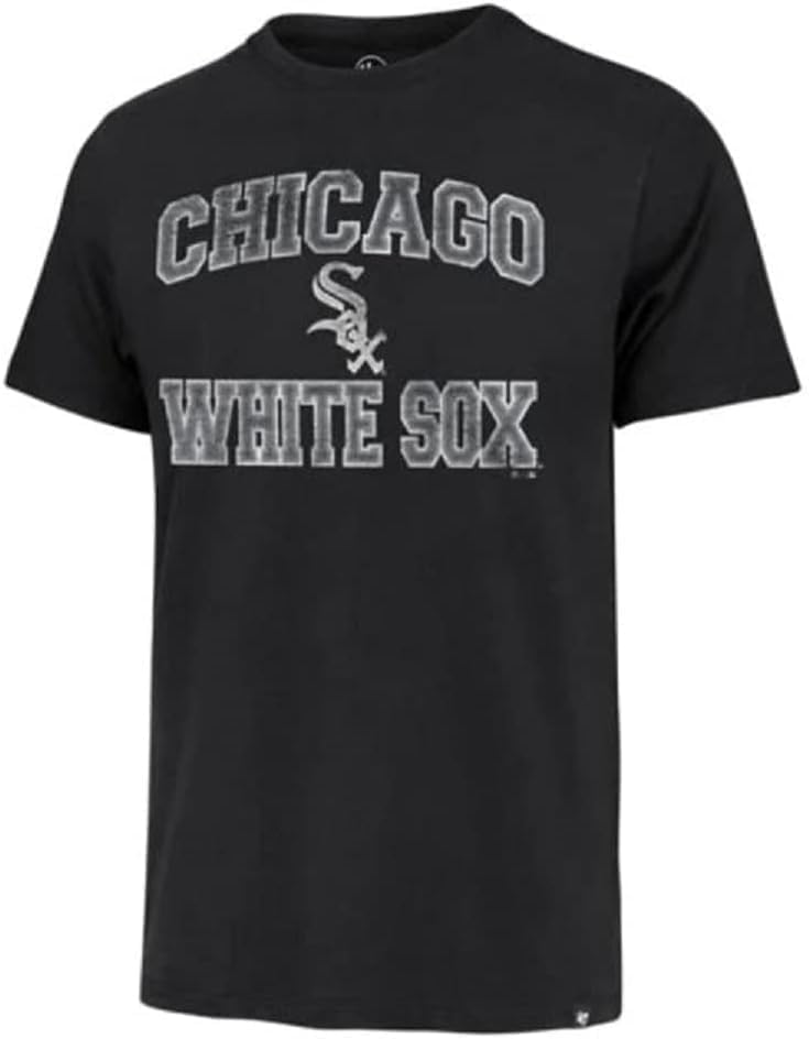 47 MLB Men's Union Arch Franklin Team Color Primary Logo Word Mark Short Sleeve T-Shirt