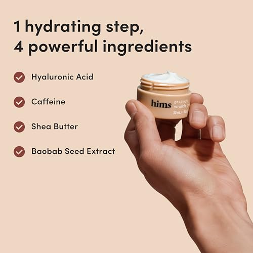hims Goodnight Wrinkle Cream - Hyaluronic Acid & Shea Butter - Face Moisturizer for Fine Lines & Dry Skin - Deep Hydration Night Cream for Men - Non-Greasy, Paraben-Free & Vegan - 1 Fl Oz - Image 5