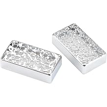 2pcs Lightweight Guitar Pickup Cover Floral Brass Guitar Humbucker Cover Electric Guitar Replacement Parts Guitar Pickup Cover Lightweight Design Easy Installation