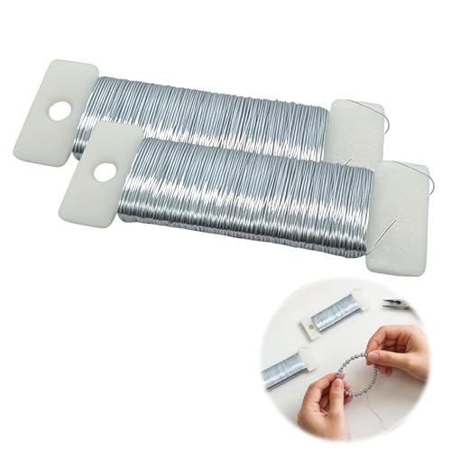 shuielai 2 Rolls Craft Wire 0.3mm 164 Ft Silver Bendable Metal Thin Wire for Jewelry Making Earring Beading Wrapping Sculpting DIY