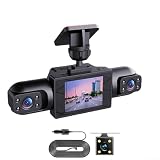 Auto per Dash Camera 4K UHD 360 Full View con doppia lente laterale 1080P WiFi App Control GPS Tracking Modalità parcheggio per visione notturna (quattro lenti)