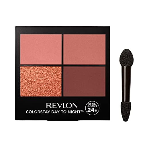 Revlon ColorStay Day to Night Eyeshadow Quad, Longwear Shadow Palette with Transitional Shades and Buttery Soft Feel, Crease & Smudge Proof, 560 Stylish, 0.16 oz