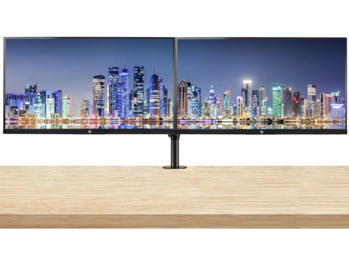 Image of HP Z27n G2 27 Inch IPS 2560 x 1440 LED Backlit Monitor (1JS10A8#ABA) 2-Pack Display Bundle with Desk Mount Clamp Fully Adjustable Dual Monitor Stand