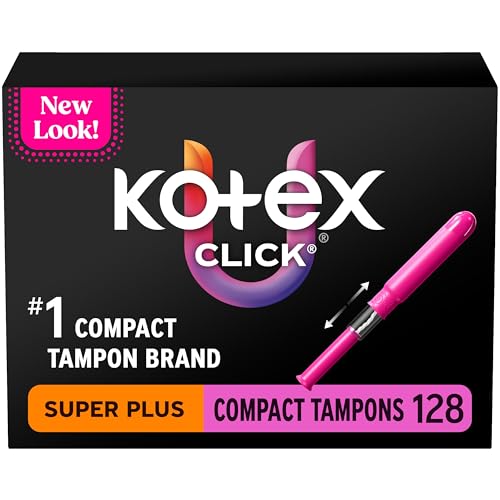 U by Kotex Click Compact Tampons – Super Plus, Unscented, 128 ct