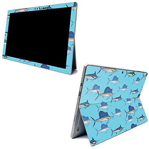 Image of MightySkins Carbon Fiber Skin for Microsoft Surface Pro 7 - Billfish Stripes | Textured Carbon Fiber Finish | Easy to Apply, Remove, and Change Styles | Made in The USA (CF-MISURPR7-Billfish Stripes)