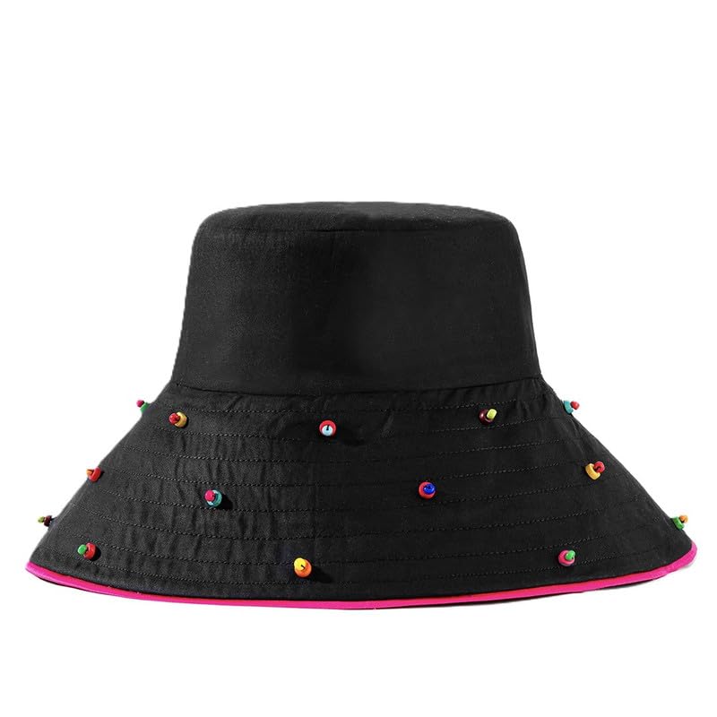 Image of Hair Drama Co. Crochet Bucket Hat for Women | Comfy & Casual Knit Handmade Foldable Floppy Hat | Summer Crochet Bucket Cap for Women & Girls
