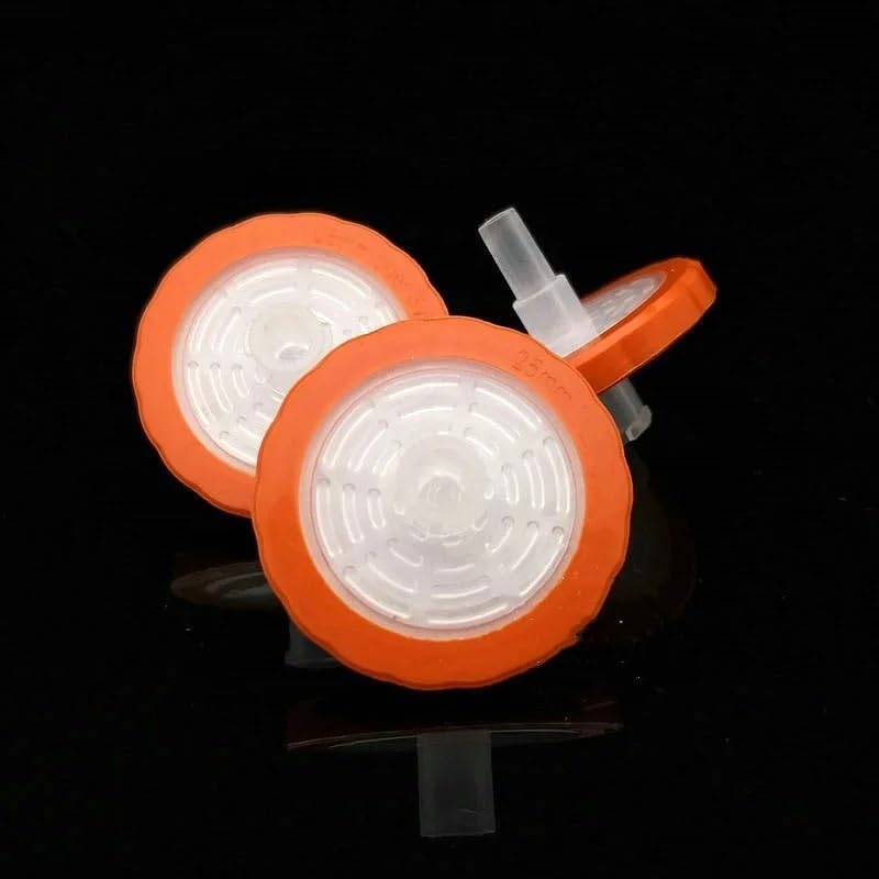 100 Pieces Disposable Microporous Syringe Filters - 13mm & 25mm PTFE Hydrophobic Membrane for Lab Filtration(13mm 0.00022mm)
